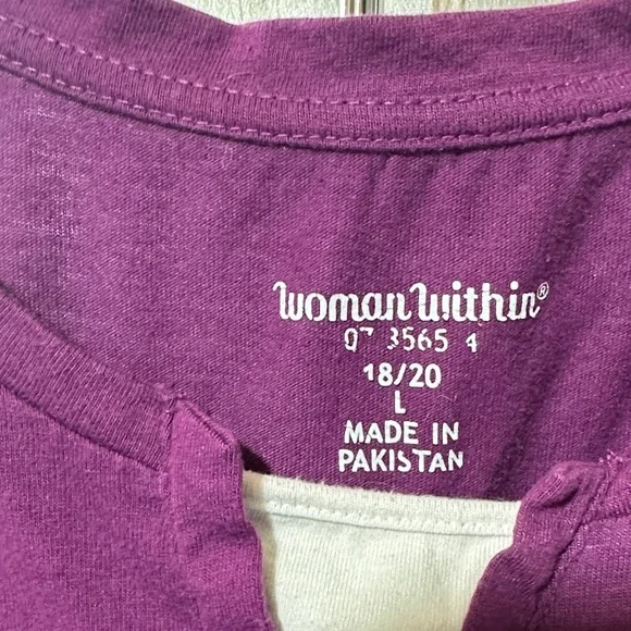 Woman Within Purple Short Sleeve Tee - Picture 2 of 5